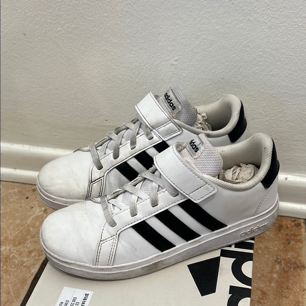 Adidas White and Black Superstar Sneakers